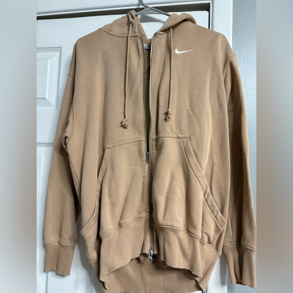 Nike Beige Fleece-Lined Hoodie